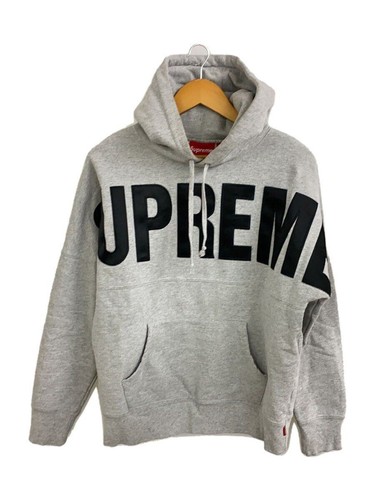 Felpa con cappuccio Supreme cotone GRIGIO usata