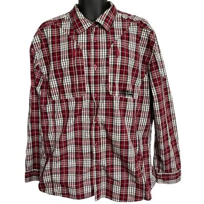 Ecko Unltd Button Up Shirt Men 2XL Red Black White Plaid Long Sleeve 100% Cotton - Image 1 of 4