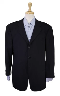 Armani Collezioni Men's Solid Black 3-Btn Wool Blazer Jacket 44S - Image 1 of 4