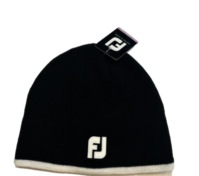 NUEVO gorro de golf de invierno FootJoy para hombre "FJ" - negro/blanco 35684H Foto 1 de 4