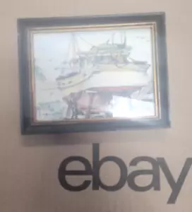 Barco de camarones con estampado a pluma del famoso artista Biloxi Joe Moran ¡ENVÍO EL MISMO DÍA! - Imagen 1 de 2