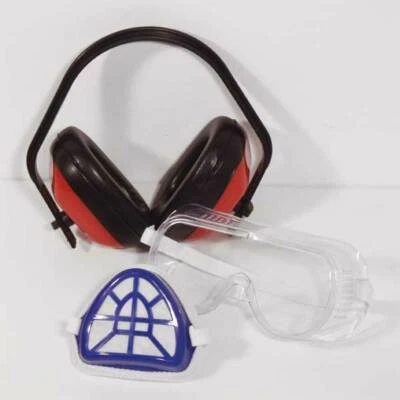 Mauk Schutzset Universal Gehörschutz Vollsichtbrille Schutzmaske Schutzbrille