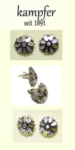 ECHT SILBER Ohrstecker Blütenform 925er Sterlingsilber mit Perlmutt ca. 19 mm - Bild 1 von 1