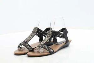 Sandalo Sole Sister donna nero poliestere Slingback UK 4 EU 37 - Foto 1 di 12