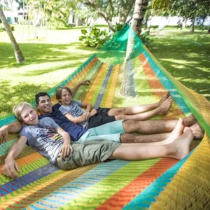 Hamac mexicain en filet - Family Multicolor Plus / 3 personnes 300 kg Coton - Photo 1/7