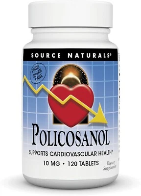 Поликозанол Source Naturals поддерживает здоровье сердечно-сосудистой системы, 10 мг -120 таблеток - Изображение 1 из 4