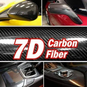Pegatinas 7D Película de vinilo de fibra de carbono brillante Envoltura interior de automóvil Accesorios para automóviles EE. UU. - Imagen 1 de 12