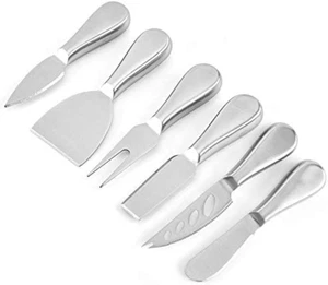 Premium Stainless Steel Cheese Tool Set 6 Piece Cheese Knife Set Slicer Cutter - Picture 1 of 12