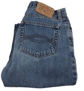 Vintage Abercrombie & Fitch Jeans Womens 4 Blue 1892 Bootcut Distress Button Fly - Picture 1 of 14