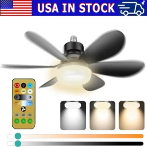 40W E27 Socket Fan Light Screw Ceiling Fans with Light 3 Speed Small Ceiling Fan - Picture 1 of 14