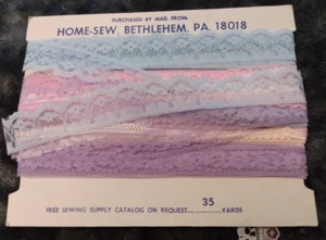 35 Yd Vtg Netting Lace Home-Sew Bethlehem PA Pastel Colors Partial New Old Stock - Picture 1 of 4