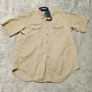 Texas Cotton Short Sleeve Button Down Shirt Medium Made In USA - Picture 1 of 7