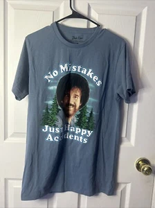 Bob Ross No Mistakes Just Happy Accidents Men's M T-Shirt - Picture 1 of 4