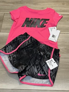 NIKE AUTHENTIC GIRLS ORIGINAL BRAND NEW 2Pc Tee & SHORTS SET Sz 6 NWT MSRP $40 - Picture 1 of 7