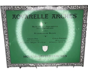 Aqvarelle Arches Watercolor Paper Block Cold Press, 12X16 20 Sheets unopened - Picture 1 of 7
