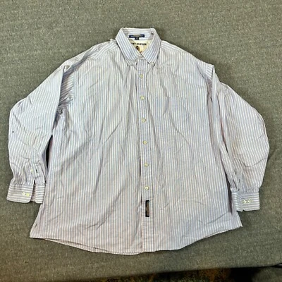 VTG Tommy Hilfiger Striped Button Down Long Sleeve Dress Shirt 18 34/35 90s - Image 1 of 4