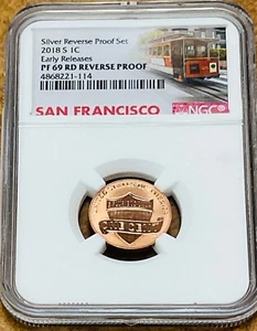 2018-S Lincoln Cent Early Releases NGC PF 69 RD Reverse Proof  Trolly holder - Picture 1 of 5