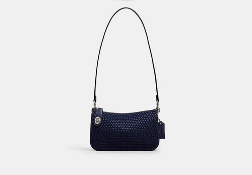 Coach CW592 Borsa a tracolla Penn blu con cristallo