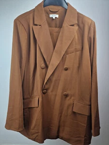 The Frolic Plus Oversized Suit Blazer Co-ord in Coconut Shell Brown UK 18 - Picture 1 of 6