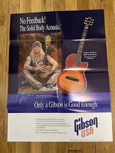 Vintage Gibson USA Promo Poster BRETT MICHAELS Atkins Collection 1993 POISON t - Picture 1 of 8