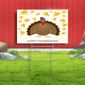 Happy thanksgiving celebration turkey yard sign - Picture 1 of 1