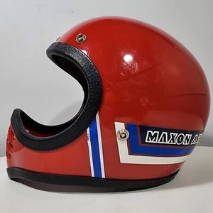 MAXON ATV 1984 VINTAGE MOTORCYCLE HELMET BMX MOTOCROSS SIZE X-LARGE XL 1980s RED - Picture 1 of 7