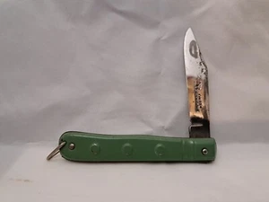 Okapi Folding Pocket Knife Germany Green 3 Dot 3" Blade Steel Case Unique Vtg - Picture 1 of 9