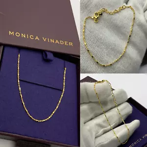Monica Vinader Shimmer Kette Armband 14k massiv Gold UVP 138,00 £ - Bild 1 von 14