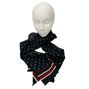 Basha Scarve Womens Black Polka Dot Silk Dress Scarf New Without Tag - Picture 1 of 6
