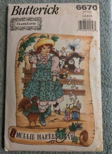 BUTTERICK PATTERN 6670 ABITO PINAFORE PANTALONI BAMBINA TAGLIE 2 3 4 5 6 NON TAGLIATO - Foto 1 di 4