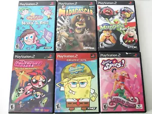 PlayStation 2 Kids Games Lot SpongeBob Odd Parents Muppets Party Powerpuff PS2 - Bild 1 von 24