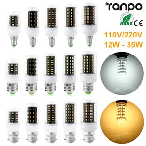 E14 E27 B22 LED Corn Light Bulbs 12W - 35W Energy Saving White Office Lamps 240V - Picture 1 of 12