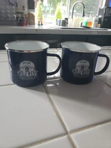 Enamel 12 Oz Coffee Mugs Set Of 2- Used. - Picture 1 of 10