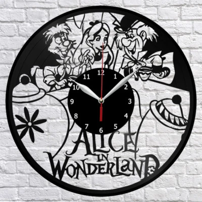 Alice in Wonderland Vinyl Record Wall Clock Home Decor Fan Art Gift 3668 - Image 1 of 4