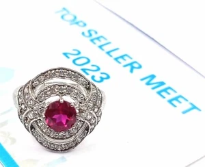 Anillo Sublime Rojo Natural Rubí Maanik Corte Redondo Sin Calentar y Sin Tratar Hecho a Mano JND - Imagen 1 de 12