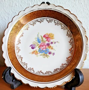 Winterling Marktleuthen Gebäckschale, Teller sehr alt, breiter Goldrand, D 19 cm - Bild 1 von 6