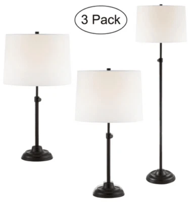 Lite Source LS-83688ORB/3PK Sandoval Floor & 2) Table Lamp Set Oil Rubbed Bronze - Image 1 of 3