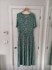 Boden Ava Jersey Long Floral Dress Size 18 Uk Long Tall NWOT Green
