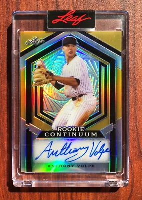 ANTHONY VOLPE 2023 Leaf Rookie Continuum Gold Holo Auto Encased RC SP /266 - Image 1 of 3