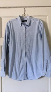 Vintage Classic LARGE Lady Arrow Blue Button Down Oxford Blouse Long Sleeve - Picture 1 of 6