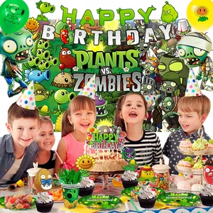 Plants Vs Zombies Party Supplies,169Pcs Plants Vs Play Game Zombies Party Kit - Picture 1 of 8