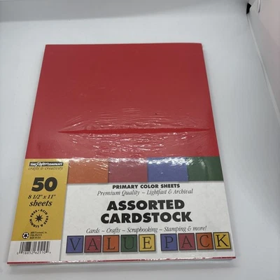 The Paper Company 11 x 8.5 Cardstock Pack of 50 Sheets Assorted Primary Colors - Image 1 of 4