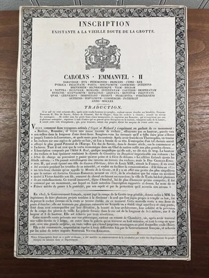 Chambéry en 1803 Voie Sarde Savoie Rare Affiche Isère Saint Christophe La Grotte - Photo 1/4