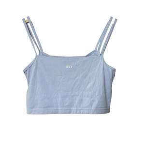 SET Active Formcloud Cloud Trainings BH blau Doppelträger Crop Top Gr. L Yoga - Bild 1 von 8