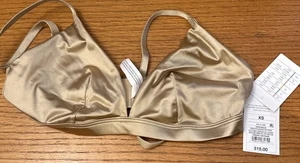Sujetador para mujer Auden satinado sin aros talla XS dorado sin forro NUEVO - Imagen 1 de 6