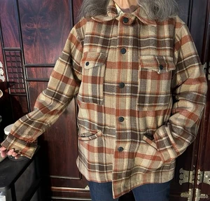 Vintage 70s Pendleton Mackinaw Cruiser Jacket Mens L Plaid Pure Wool USA - Picture 1 of 6