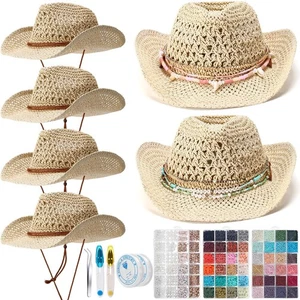 6 Set Küste Cowgirl Hut Handwerk Zum Selbermachen mit Perlen Herstellung Kit Machen Sie Ihren eigenen Strand... - Bild 1 von 6