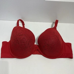 Sujetador de encaje rojo Cacique Boost Plunge 46DD - Imagen 1 de 8