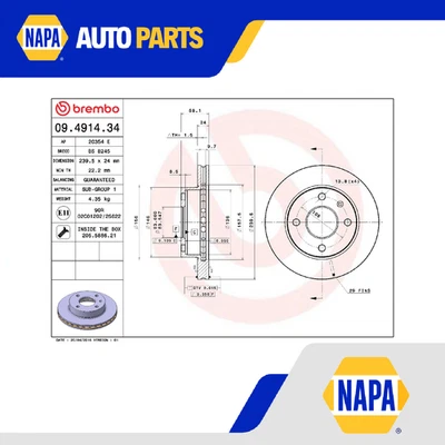 2x Brake Discs Pair Vented fits FORD ESCORT Mk3, Mk4 1.3 Front 81 to 90 With ABS - Изображение 1 из 4
