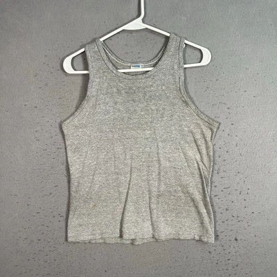 Vintage 70s Champion Tank Top T Shirt Adult Large Gray Sleeveless Mens - Image 1 of 4